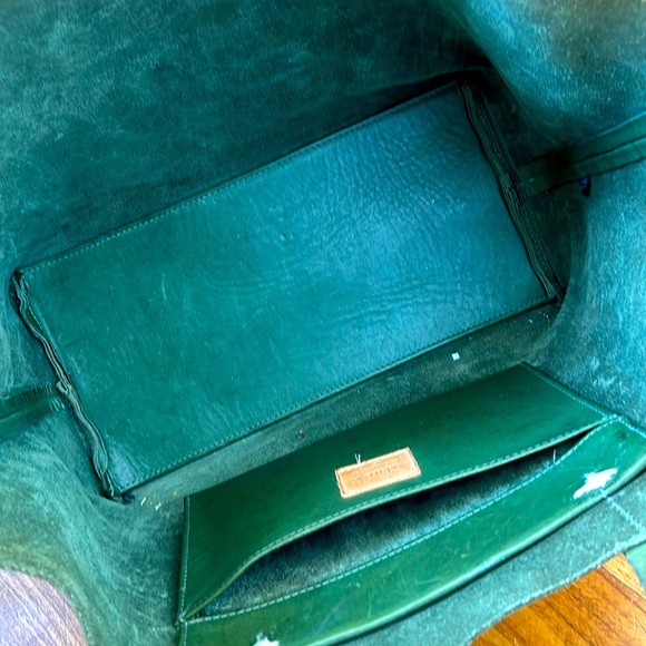 RARE Clare V bag tote leather large green - Picture 8 of 10